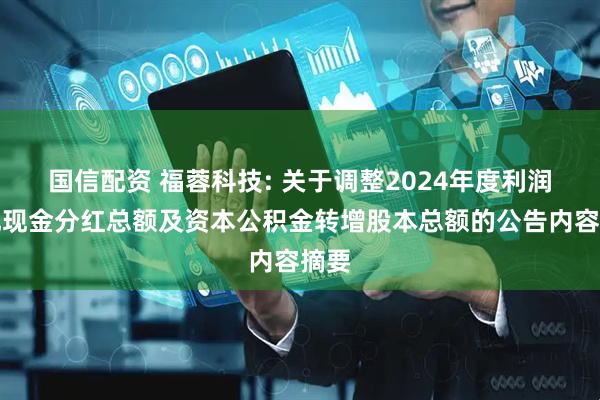 国信配资 福蓉科技: 关于调整2024年度利润分配现金分红总额及资本公积金转增股本总额的公告内容摘要